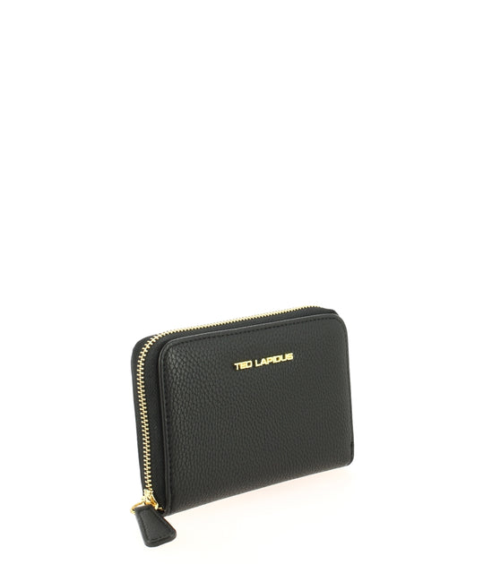 Porte-cartes / Porte-monnaie Ted Lapidus En Cuir – Noir – Neuf (sans étiquettes)