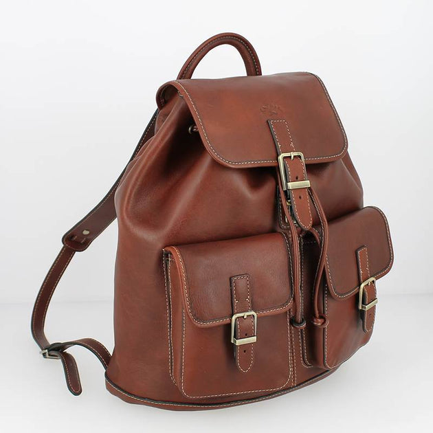 Sac a dos cuir marron sale