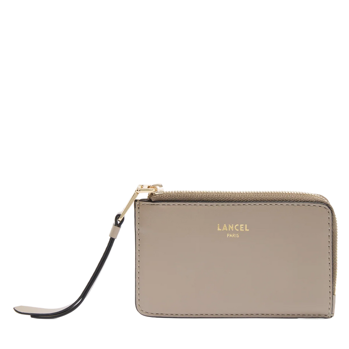 Porte-cartes zippé Lancel Origami Galet