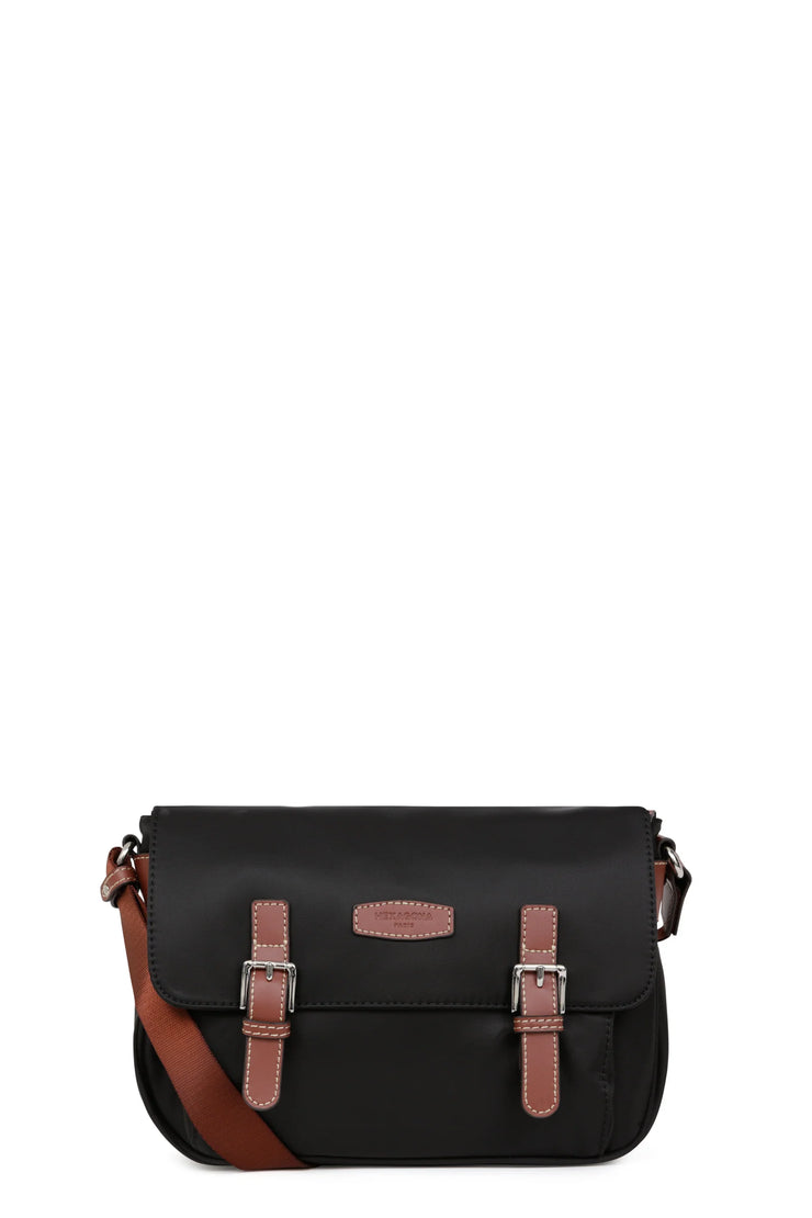 Petite besace HEXAGONA Cradle Noir/Marron