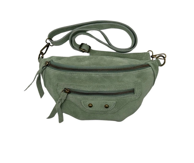 LOUISA LEE - Sac Banane en Cuir Daim JADE