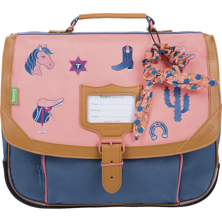 Cartable TANN'S 35 cm Jane Corail/Bleu