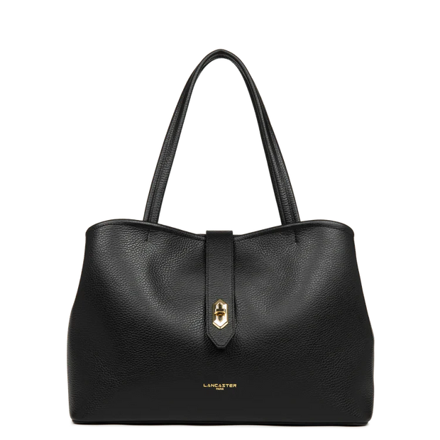 Sac cabas LANCASTER épaule avec fermoir L top double Noir