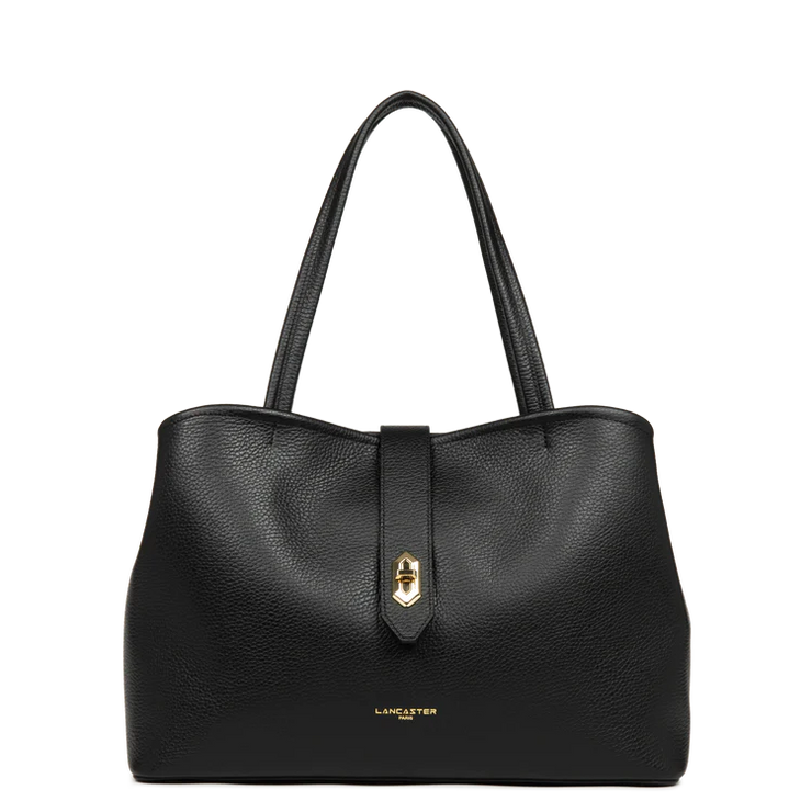 Sac cabas LANCASTER épaule avec fermoir L top double Noir