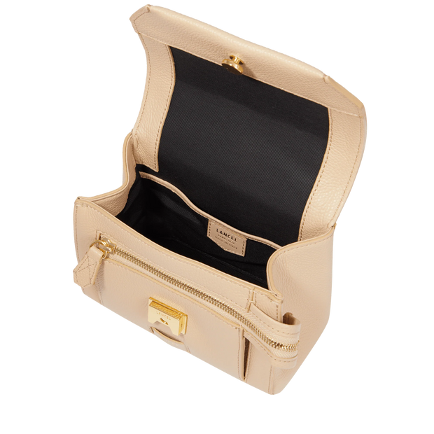 Sac rabat S avec poignée LANCEL Cuir grainé