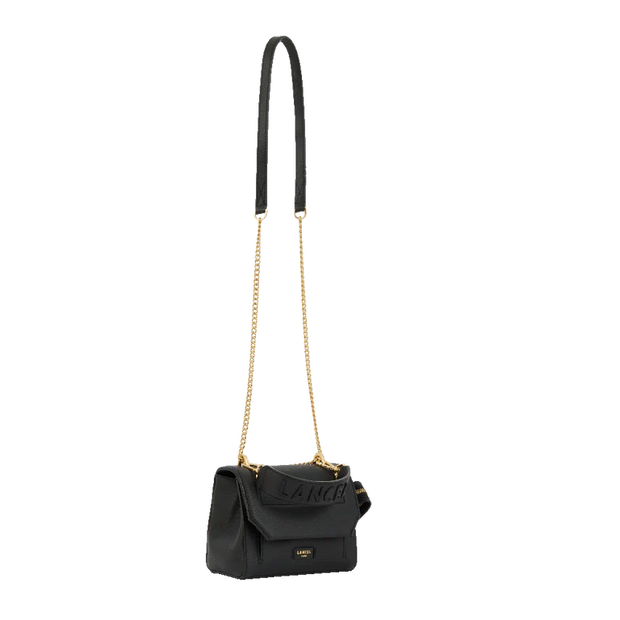 Sac rabat S avec poignée LANCEL Cuir grainé