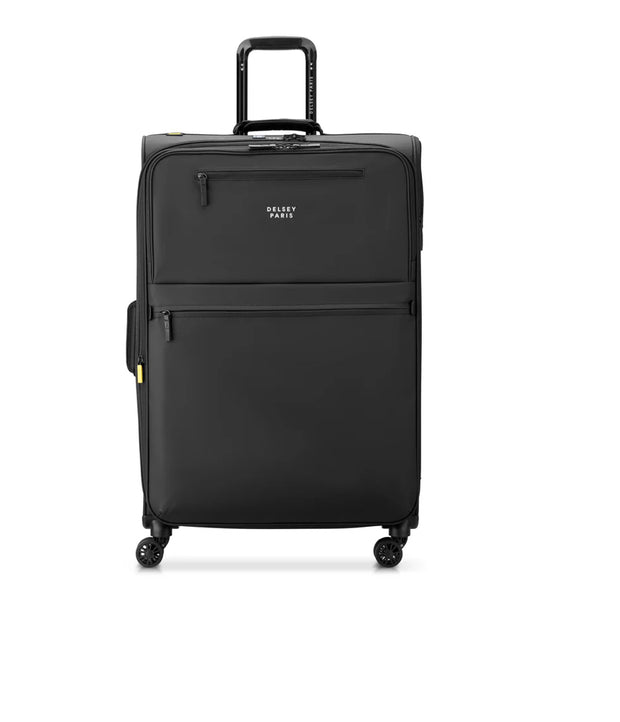 DELSEY - Grande Valise 79cm Maubert 2.0 Noir Extensible Déperlant