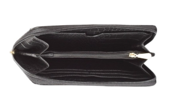 Cutter MERYL porte-monnaie zippé aspect croco Noir