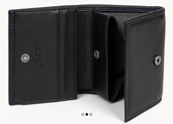 Porte Monnaie LANCASTER Soft Vintage Homme Noir Bleu