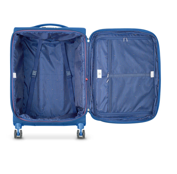 DELSEY -Valise Cabine Montmartre 2.0 Bleu Clair Extensible