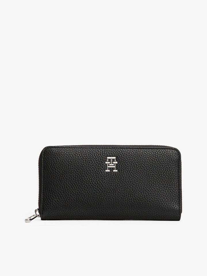 Grand Portefeuille Zippé Effet Grain Fin  TOMMY HILFIGER