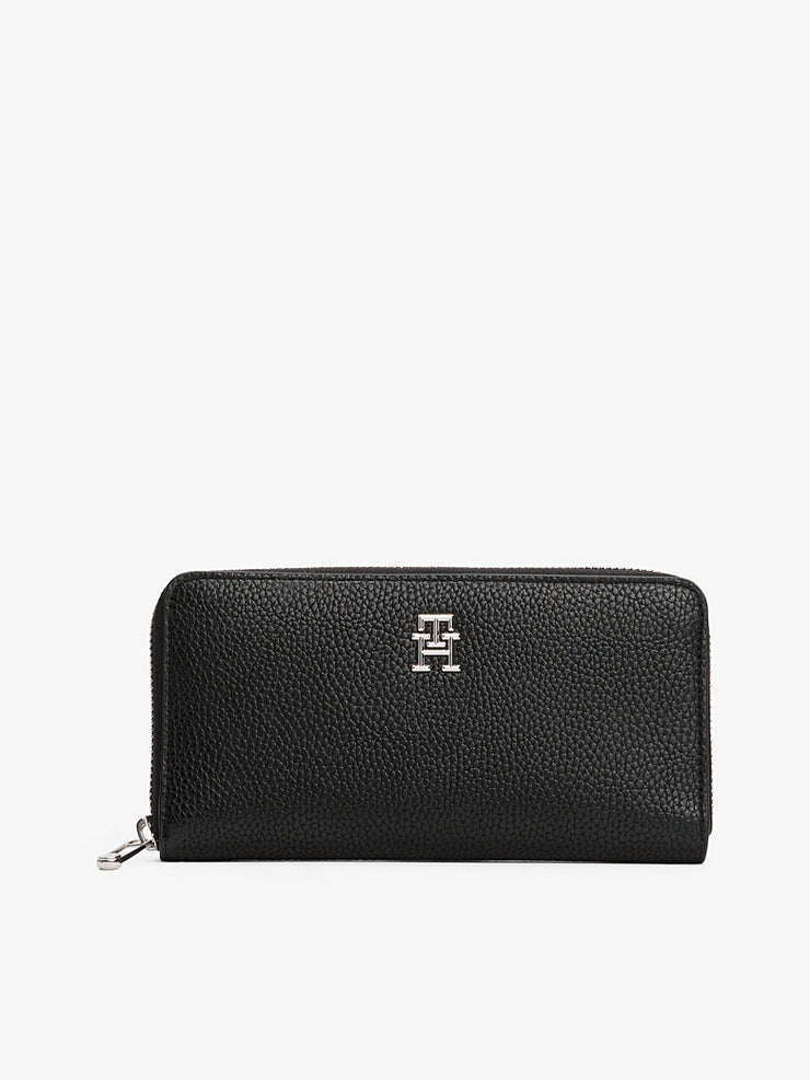 Grand Portefeuille Zippé Effet Grain Fin  TOMMY HILFIGER