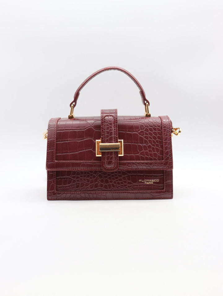 Sac à main Flora & Co – Effet croco chic & format compact