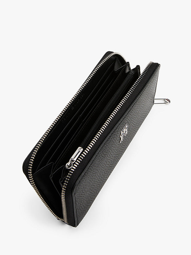 Grand Portefeuille Zippé Effet Grain Fin  TOMMY HILFIGER