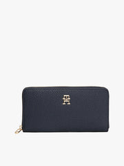 Grand Portefeuille Zippé Effet Grain Fin  TOMMY HILFIGER