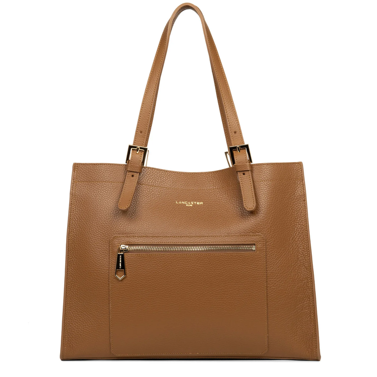 Grand Sac Cabas LANCASTER Foulonne Double Camel