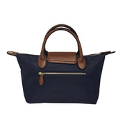 Sac à main TED LAPIDUS de taille moyenne Marine/Cognac vue de dos