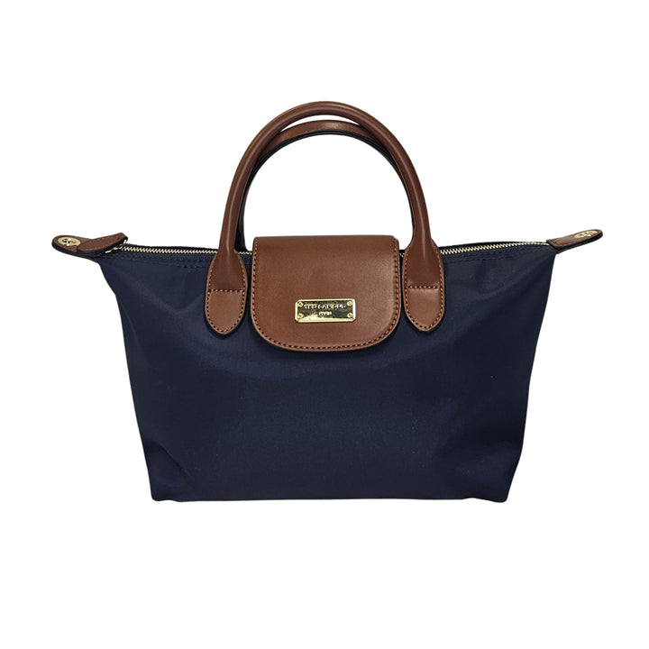 Sac à main TED LAPIDUS de taille moyenne Marine/Cognac vue de face