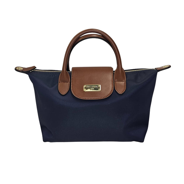 Sac à main TED LAPIDUS de taille moyenne Marine/Cognac vue de face