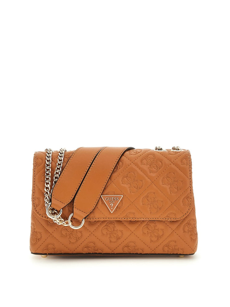 Sac bandoulière GUESS Adelasia Caramel vue de face
