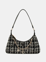 Sac épaule GUESS Everlee Tweed vue de face
