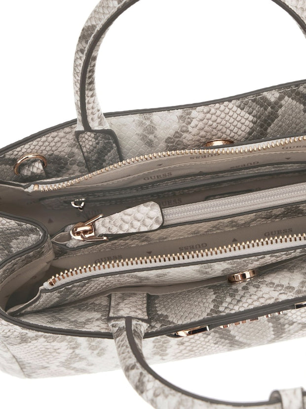 Sac épaule GUESS Lefia python vue interieure 