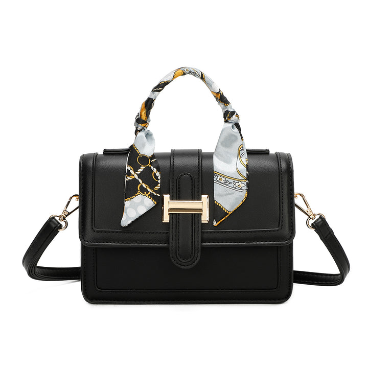Sac à main Gallantry HY-5435 avec poignée foulard – Noir, vue de face