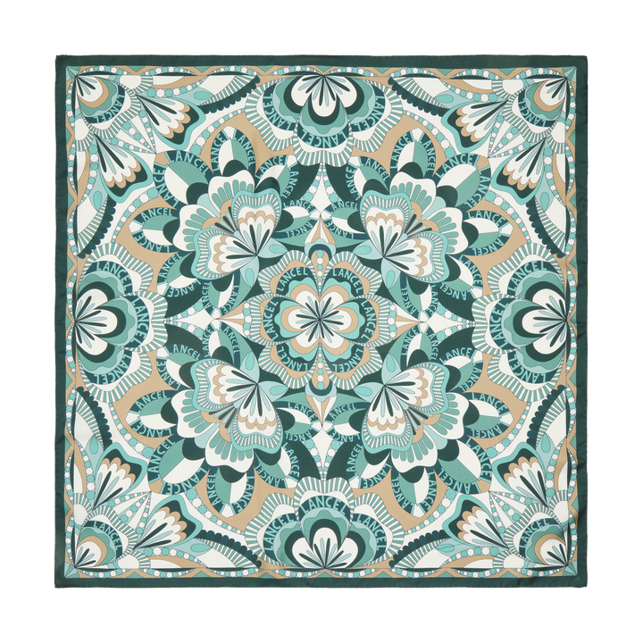 Lancel Motif floral – Carré 90 – multico blu paon – vue 1