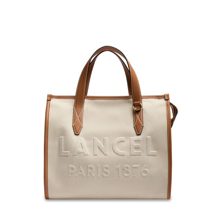 Lancel Jour – Sac cabas zippé M double porté – Nat/camel – nat/camel – vue 1