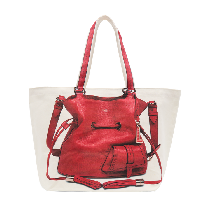 Lancel Capsule 150 ans – Cabas My Flirt – Naturel/rouge – naturel/rouge – vue 1
