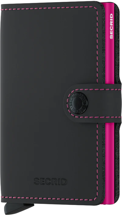 Miniwallet SECRID Matte Black & Fuchsia - la maro