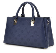 sac à main Guess Tisha pour femme bleu nuit, vue de dos
