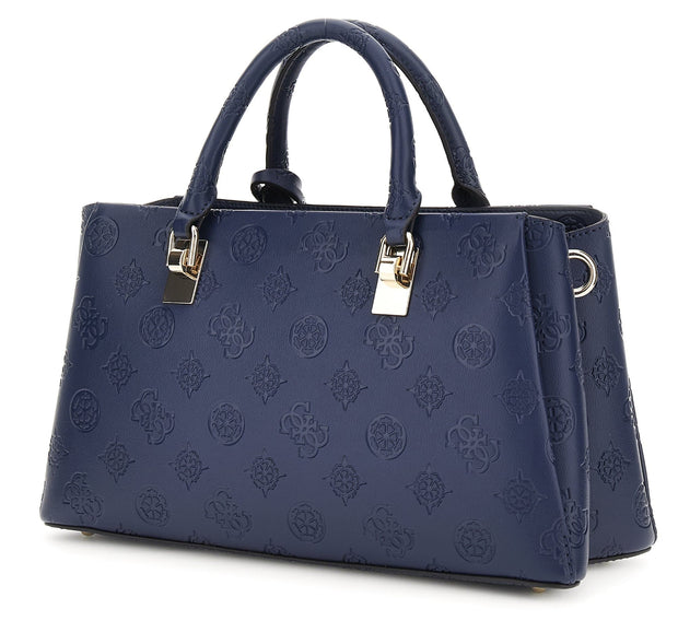 sac à main Guess Tisha pour femme bleu nuit, vue de dos
