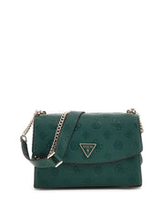 Sac à main GUESS Cresidia II Convertible pour femme en similicuir vert forest avec logo imprimé