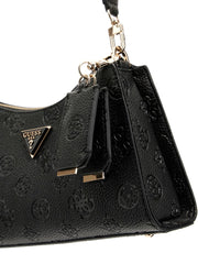 Sac épaule GUESS Cresidia II femme en similicuir noir avec logo imprimé