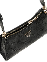 Sac GUESS Cresidia II pour femme en similicuir noir avec logo imprimé