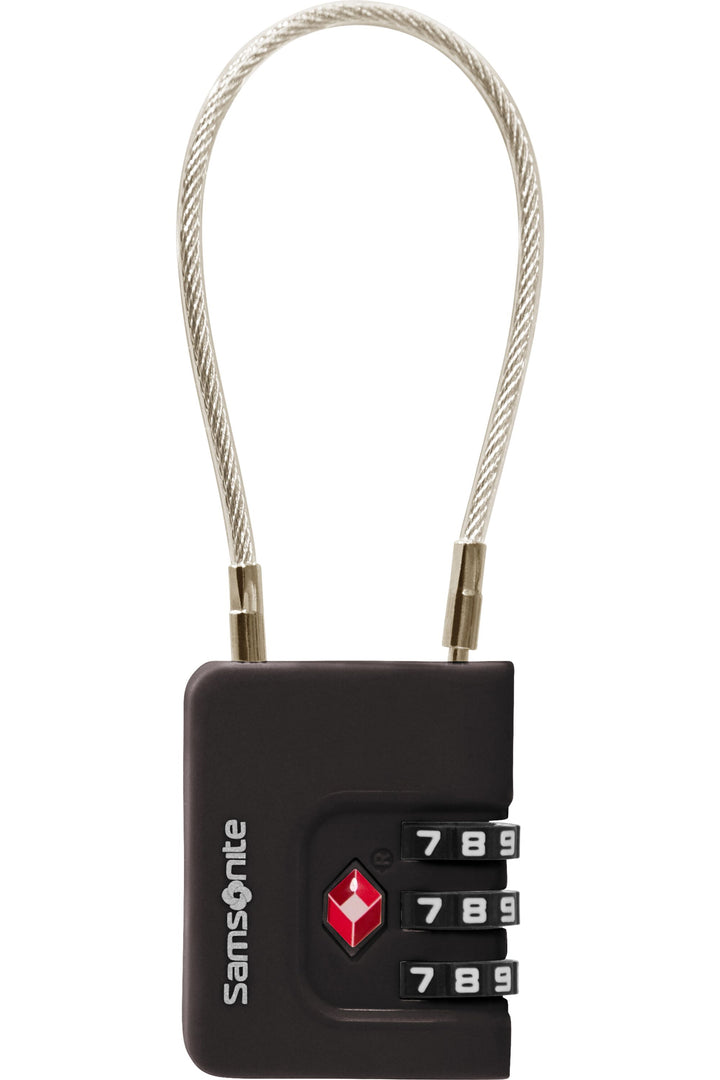 Samsonite Ta Revolution Cadenas à câble TSA avec code à 3 chiffres – Noir – vue 1