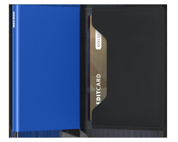 Slimwallet SECRID Matte Black & Blue - la maro