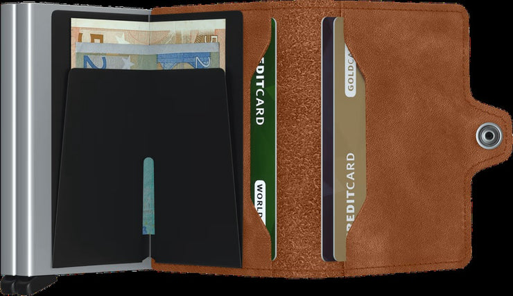 Twinwallet SECRID Vintage Cognac Silver
