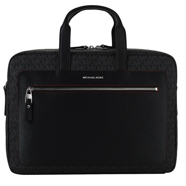 Porte-documents Michael Kors Hudson en cuir grainé à logo