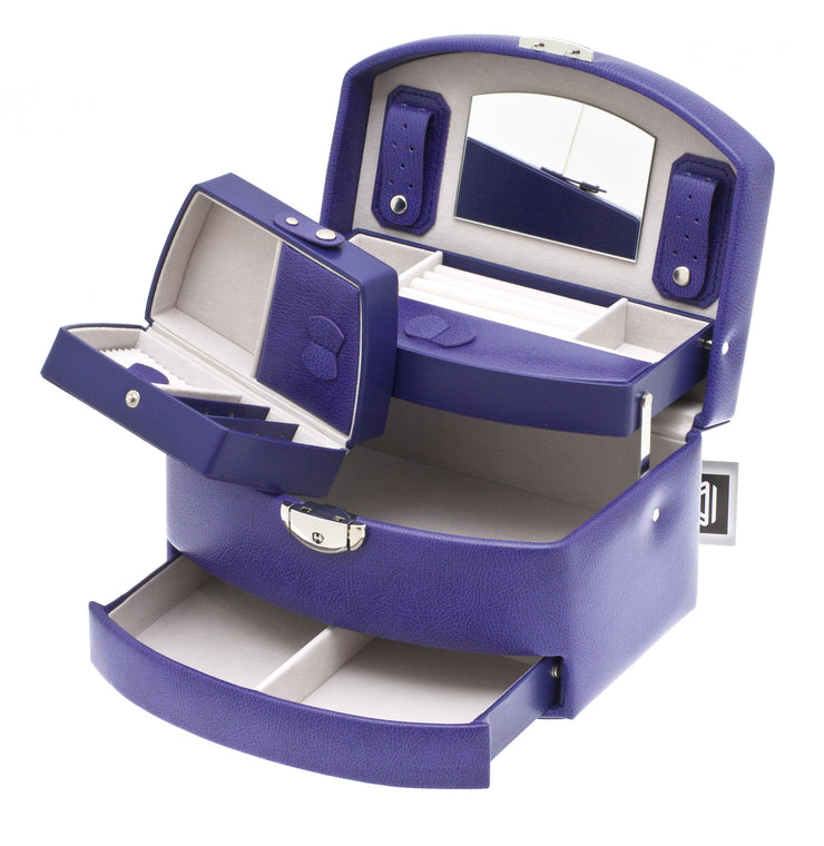 Coffret bijoux Davidt's PU New Violet 367965.30 ouvert