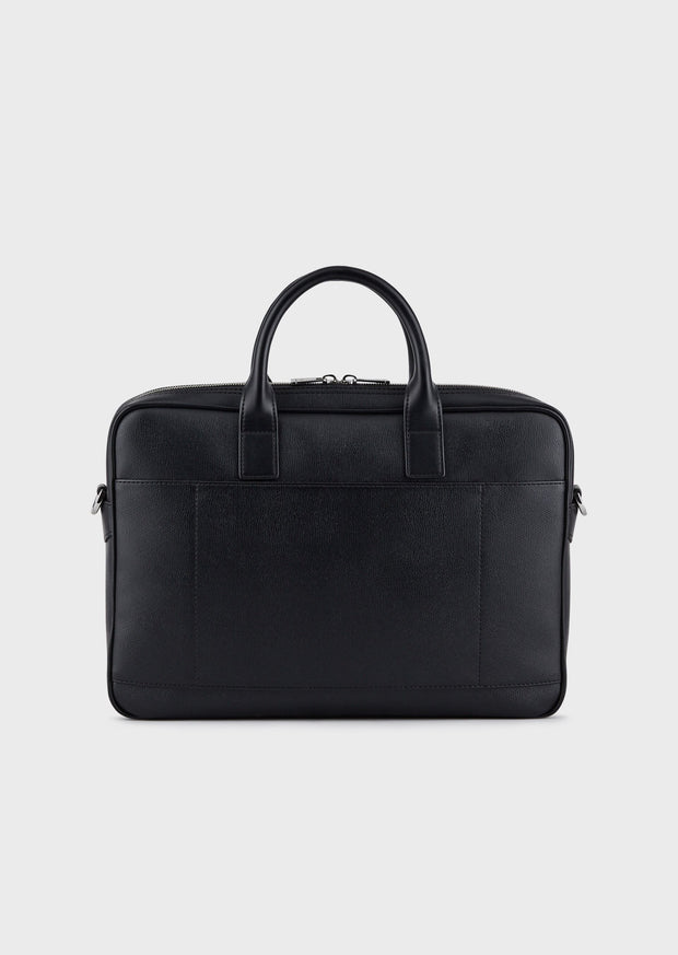 Emporio Armani Sac business en cuir régénéré avec plaquette aigle