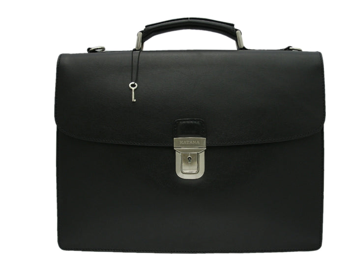 Serviette cuir Katana Noir - la maro