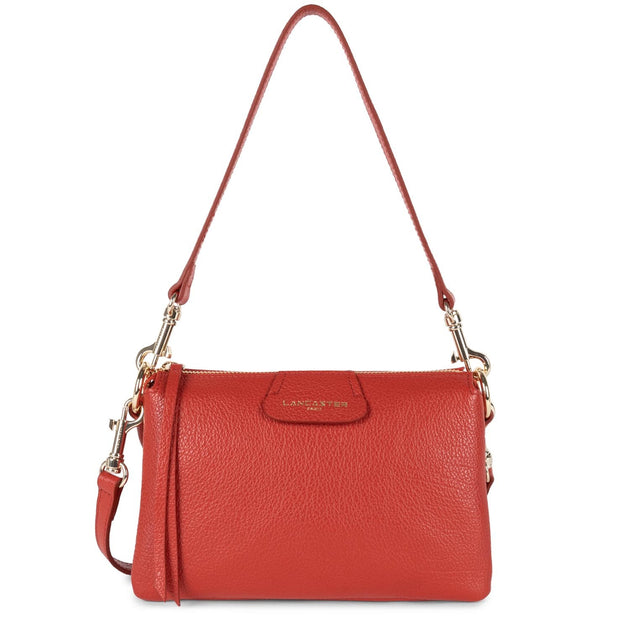 Sac Pochette Lancaster En Cuir Noir - Neuf Dans Sa Boîte D'origine - Dimensions 21x12 Cm - Sangle Argentée