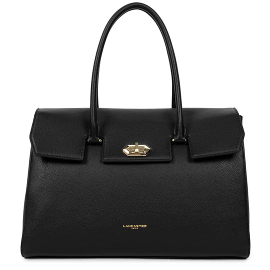 Grand Sac cabas épaule LANCASTER Foulonné Milano Noir - la maro