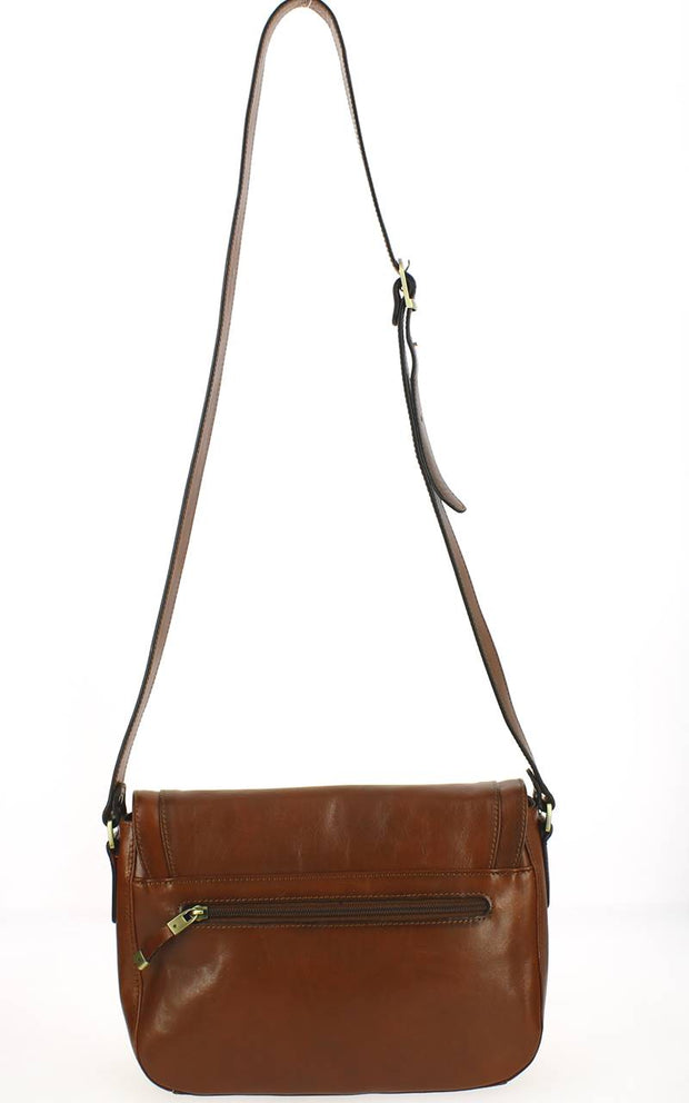 Sac bandoulière femme cuir KATANA Marron dos