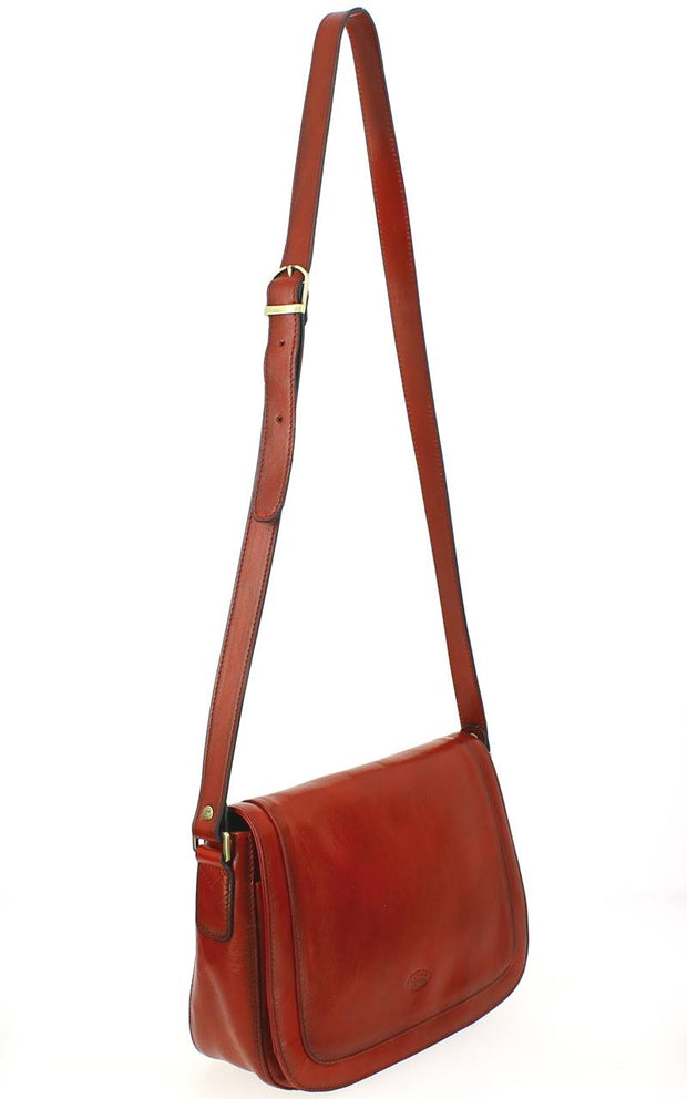 Sac bandoulière femme cuir KATANA Rouge côté