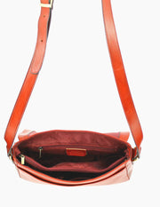 Sac bandoulière femme cuir KATANA Rouge ouvert