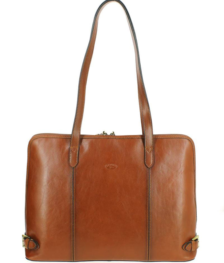 Sac épaule femme cuir KATANA Marron face