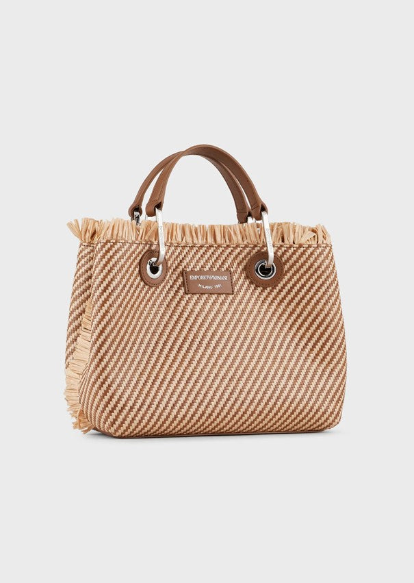 Emporio Armani Petit sac cabas MyEA Bag en paille tressée
